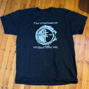 Vintage Black Crüxshadows Artifact 2001 Tour T-Shirt - Large/XLarge